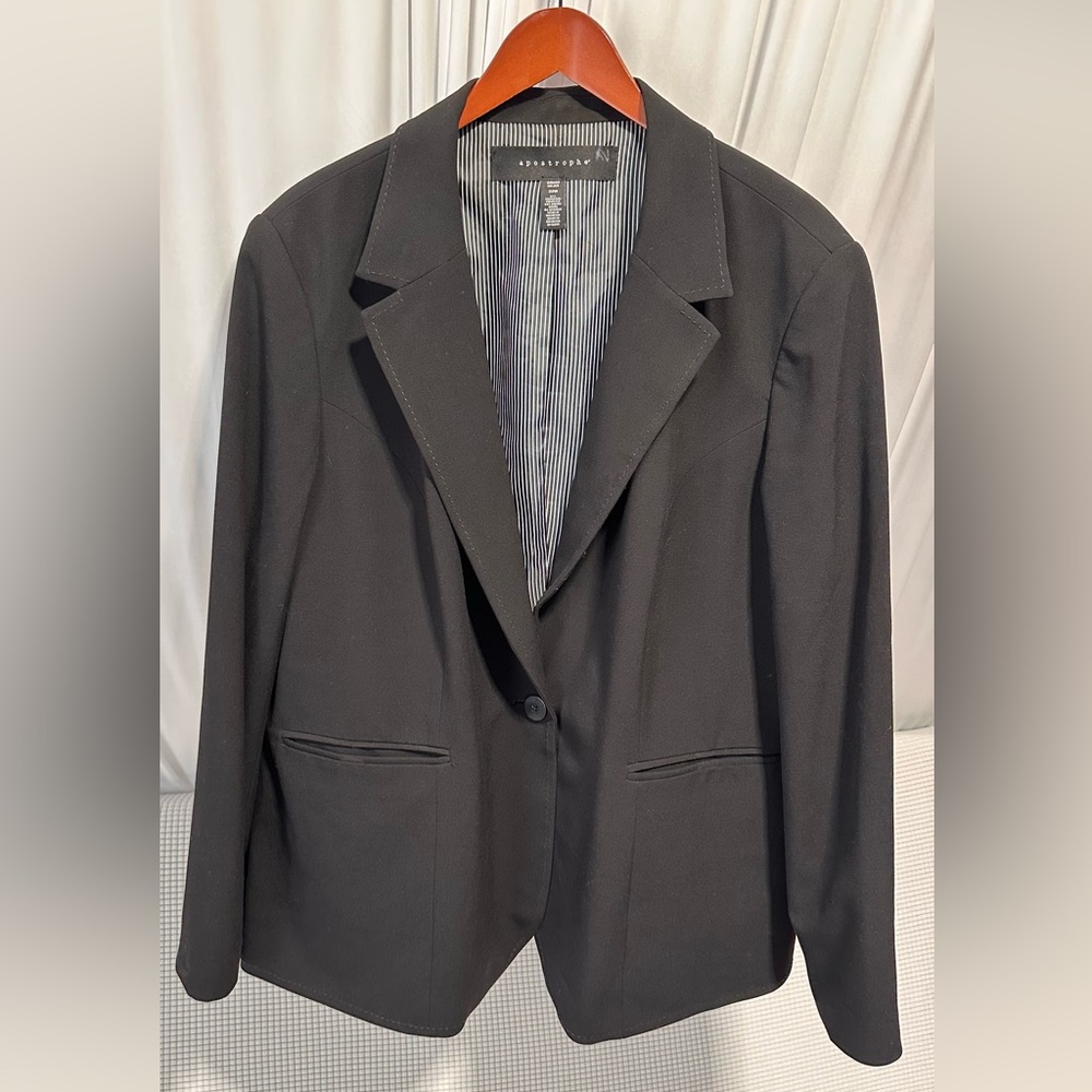 Apostrophe Classic Black Suit Jacket Blazer Plus Size